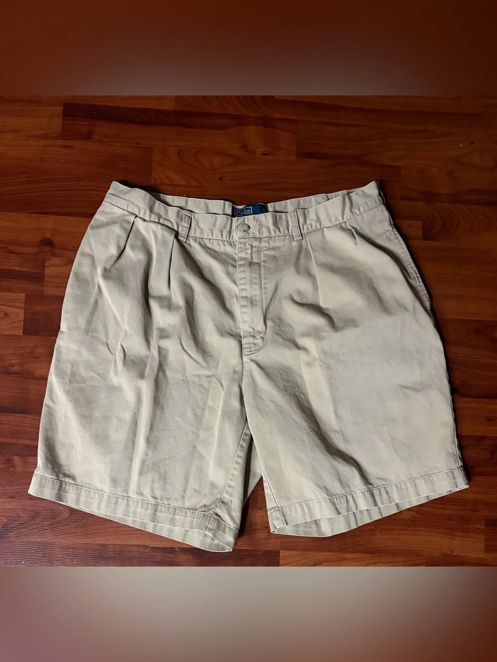 Polo by Ralph Lauren Khaki Flat-Front Cotton Shorts